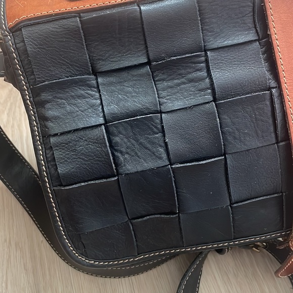 I Magnin Vintage Made in Italy Beautiful Black Leather Bag also Crossbody - Picture 4 of 16